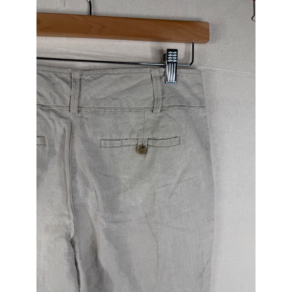 Ann Taylor LOFT Linen Straight Leg Marisa Trouser Pants size 6 Beige - Picture 6 of 10